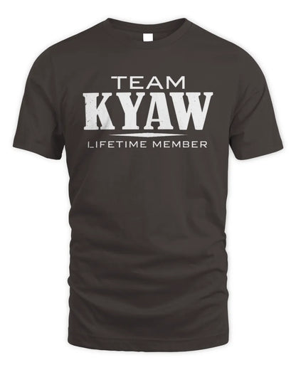 KYAW BL62-K4-128 - Personalized “Team NAME Lifetime Member” - Unisex Standard T-Shirt - Dark Chocolate