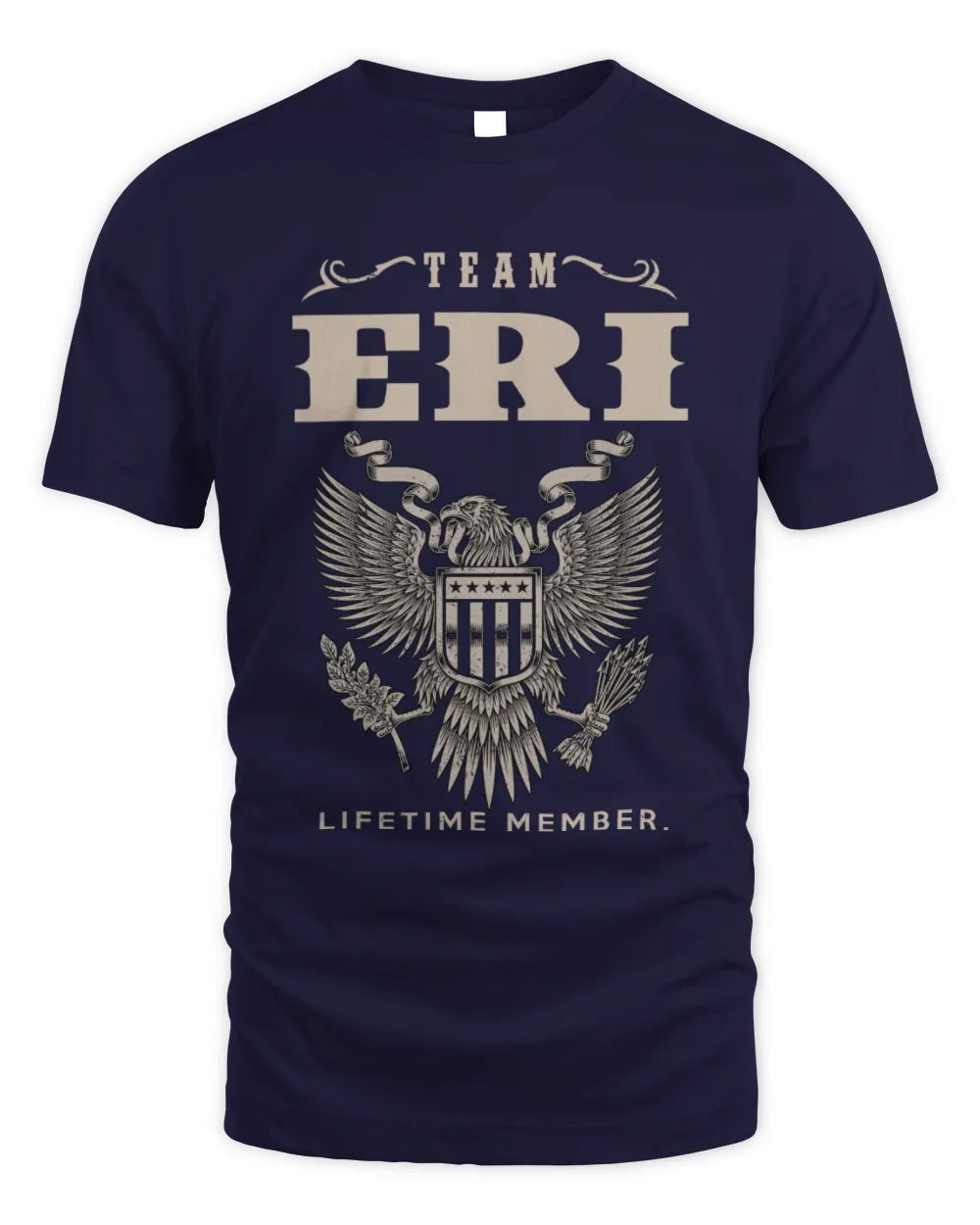 ERI TP06-K82 – Personalized Classic Style Apparel “Team NAME Lifetime Member” - Unisex Standard T-Shirt - Navy