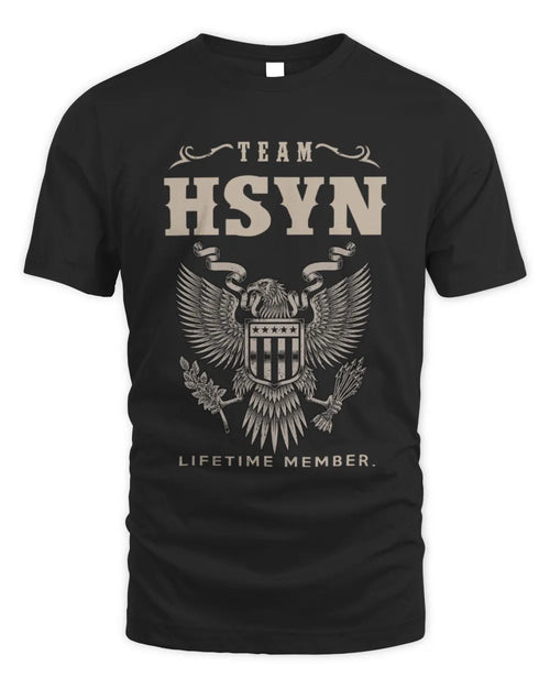HSYN TP06-K82 – Personalized Classic Style Apparel “Team NAME Lifetime Member” - Unisex Standard T-Shirt - Black