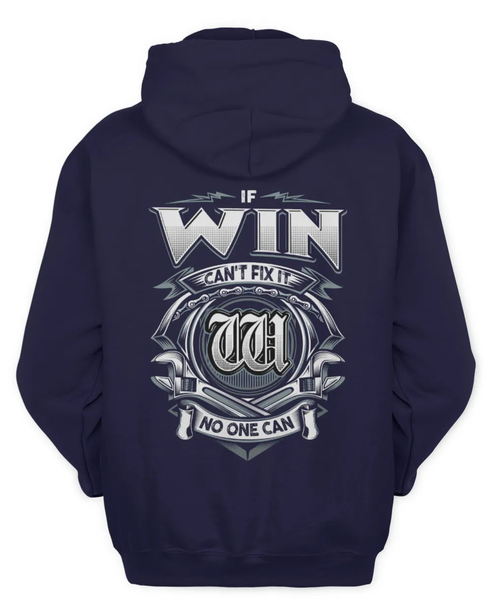 WIN AP81-K4-626 - Personalized Ahmed Quote Apparel “If Ahmed Can't Fix It, No One Can” - Unisex Hoodie - Navy