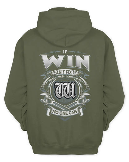 WIN AP81-K4-626 - Personalized Ahmed Quote Apparel “If Ahmed Can't Fix It, No One Can” - Unisex Hoodie - Military Green
