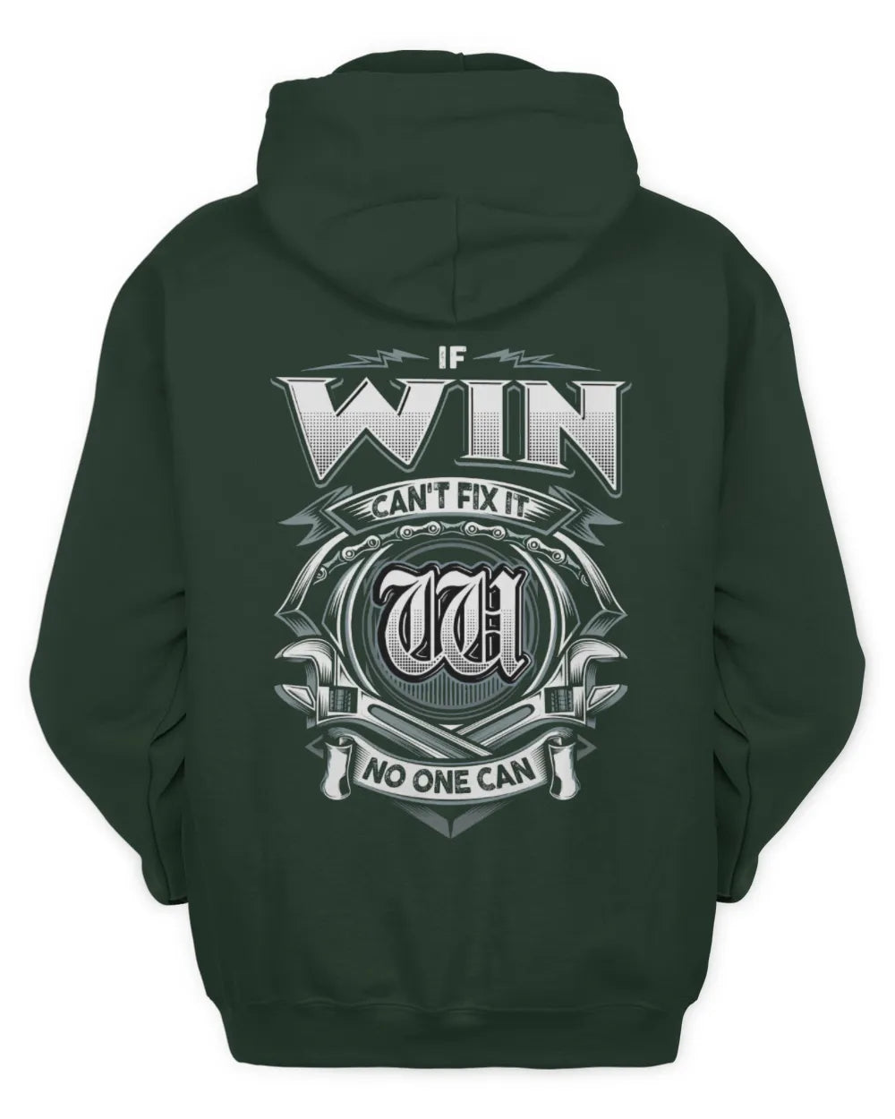 WIN AP81-K4-626 - Personalized Ahmed Quote Apparel “If Ahmed Can't Fix It, No One Can” - Unisex Hoodie - Forest Green