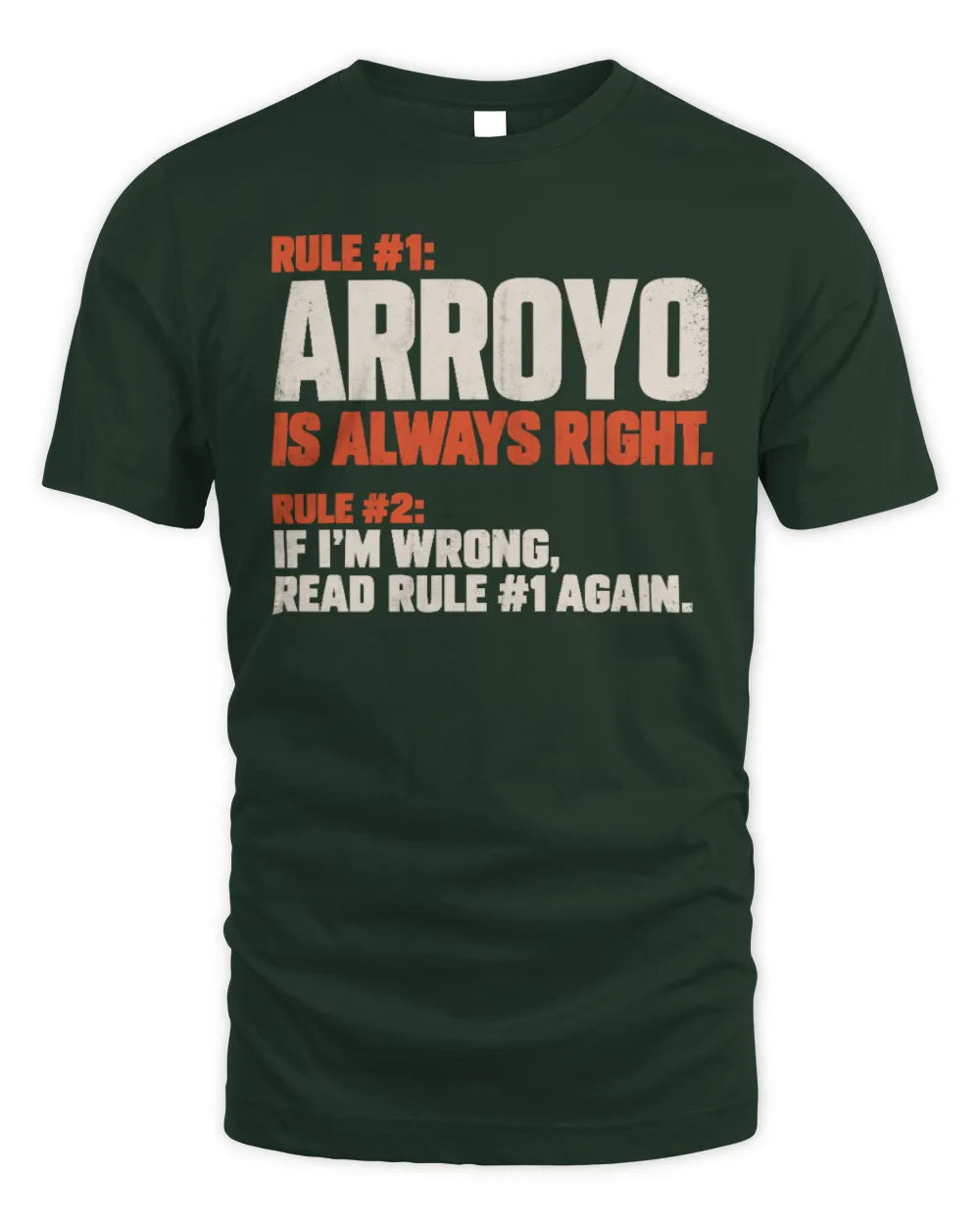 ARROYO NP1-H006 
Always Right Personalized Name T-Shirt – Funny Custom Name Shirt - Unisex Standard T-Shirt - Forest Green