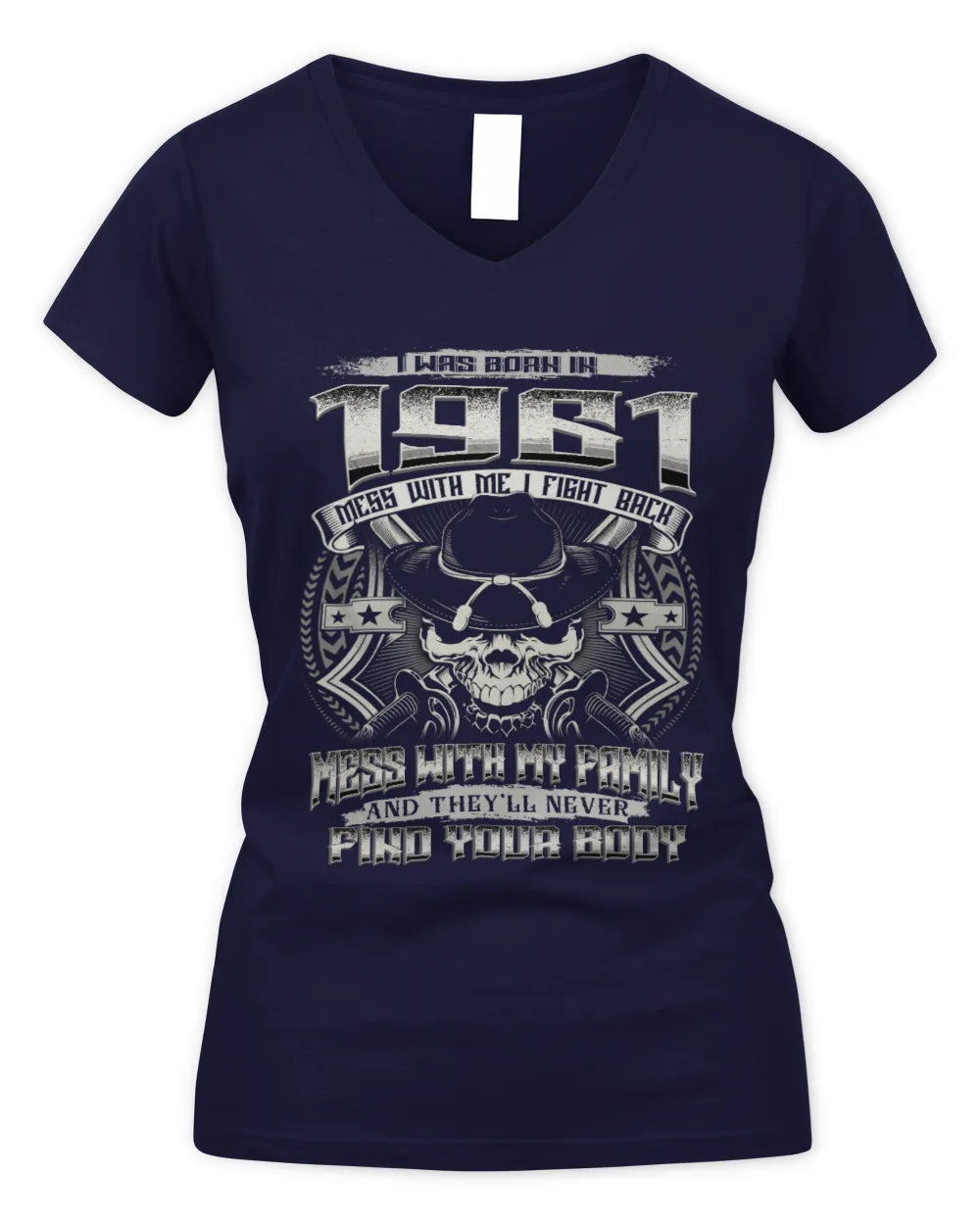 1961 HH89-K2 – Protective Family Quote T-Shirt - Women's V-Neck T-Shirt - Navy