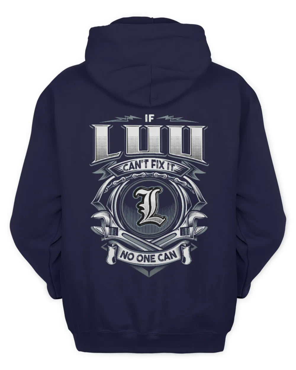 LUU AP81-K4-626 - Personalized Ahmed Quote Apparel “If Ahmed Can't Fix It, No One Can” - Unisex Hoodie - Navy