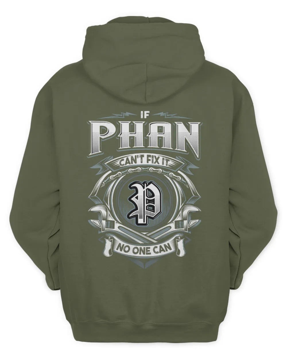 PHAN AP81-K4-626 - Personalized Ahmed Quote Apparel “If Ahmed Can't Fix It, No One Can” - Unisex Hoodie - Military Green