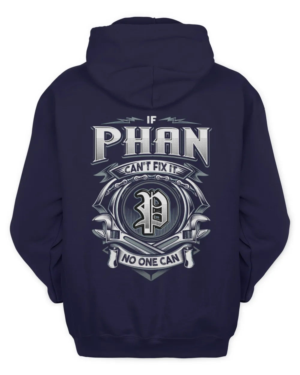 PHAN AP81-K4-626 - Personalized Ahmed Quote Apparel “If Ahmed Can't Fix It, No One Can” - Unisex Hoodie - Navy