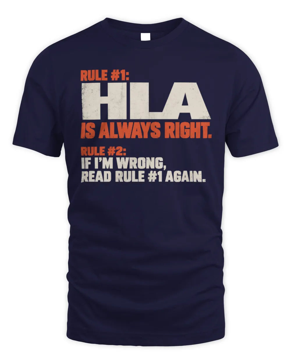 HLA NP1-H006 
Always Right Personalized Name T-Shirt – Funny Custom Name Shirt - Unisex Standard T-Shirt - Navy