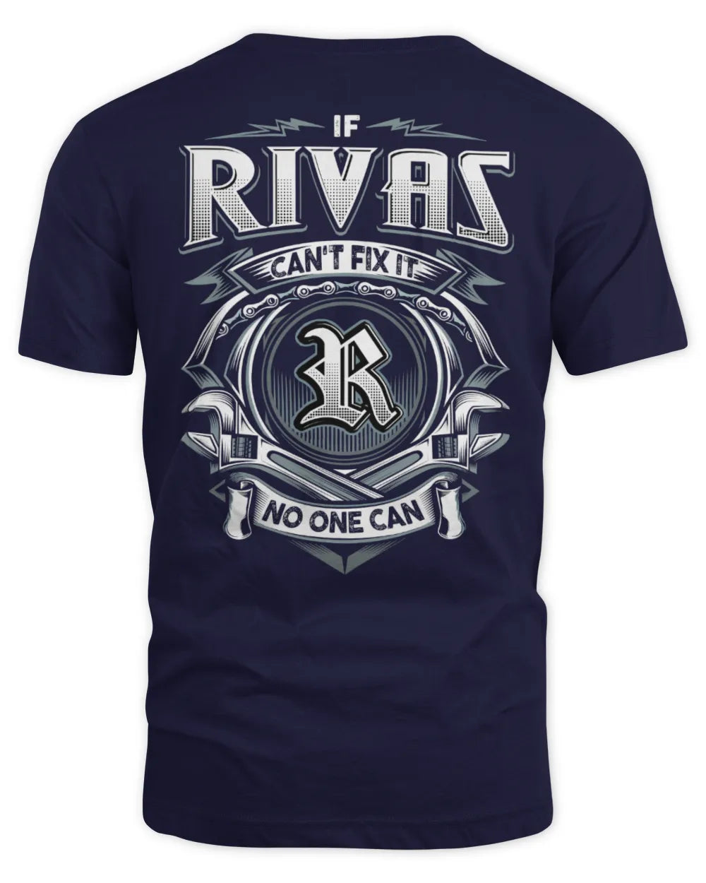 RIVAS AP81-K4-626 - Personalized Ahmed Quote Apparel “If Ahmed Can't Fix It, No One Can” - Unisex Standard T-Shirt - Navy