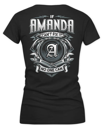 AMANDA AP81-K4-626 - Personalized Ahmed Quote Apparel “If Ahmed Can't Fix It, No One Can” - Women's V-Neck T-Shirt - Black