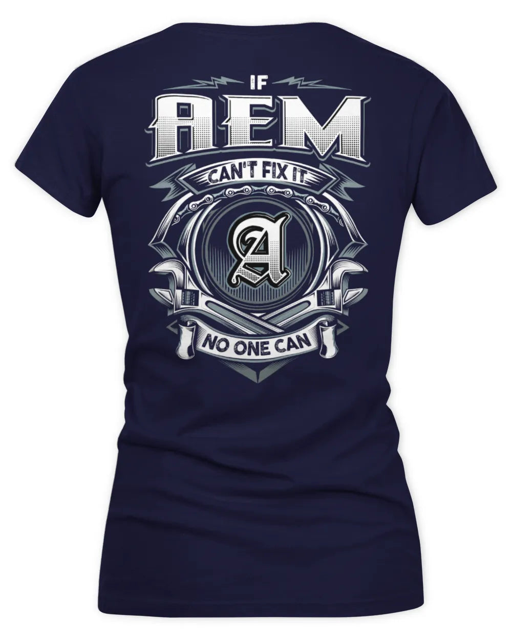 AEM AP81-K4-626 - Personalized Ahmed Quote Apparel “If Ahmed Can't Fix It, No One Can” - Women's V-Neck T-Shirt - Navy