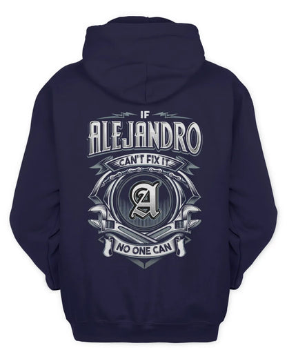 ALEJANDRO AP81-K4-626 - Personalized Ahmed Quote Apparel “If Ahmed Can't Fix It, No One Can” - Unisex Hoodie - Navy