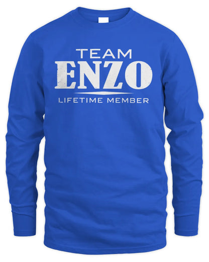 ENZO BL62-K4-128 - Personalized “Team NAME Lifetime Member” - Men's Long Sleeved T-Shirt - Royal