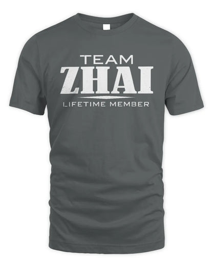 ZHAI BL62-K4-128 - Personalized “Team NAME Lifetime Member” - Unisex Standard T-Shirt - Charcoal