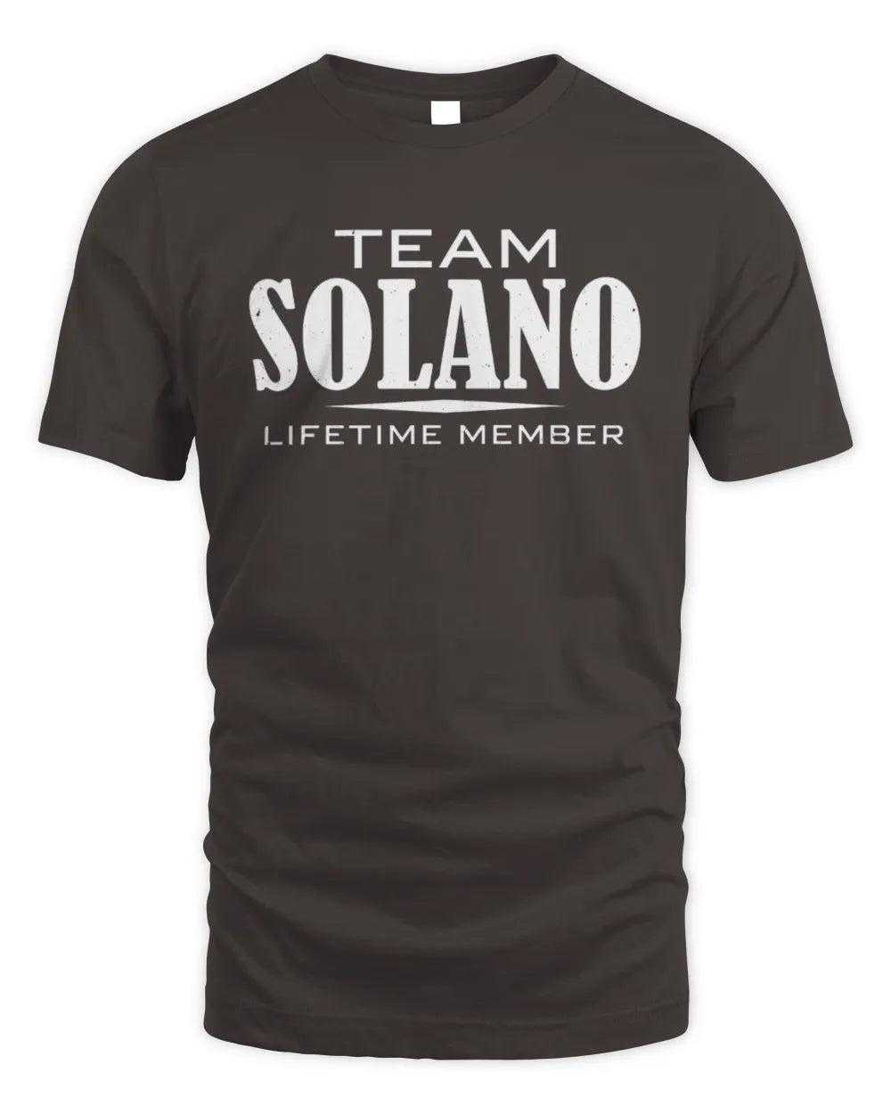 SOLANO BL62-K4-128 - Personalized “Team NAME Lifetime Member” - Unisex Standard T-Shirt - Dark Chocolate