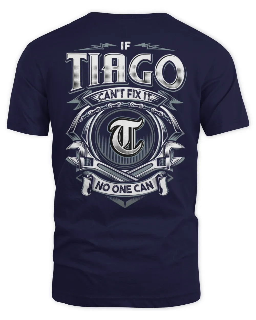 TIAGO AP81-K4-626 - Personalized Ahmed Quote Apparel “If Ahmed Can't Fix It, No One Can” - Unisex Standard T-Shirt - Navy