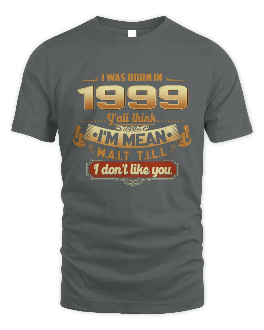 1999 HH89-K2 – Funny Birth Year Attitude Quote T-Shirt - Unisex Standard T-Shirt - Charcoal