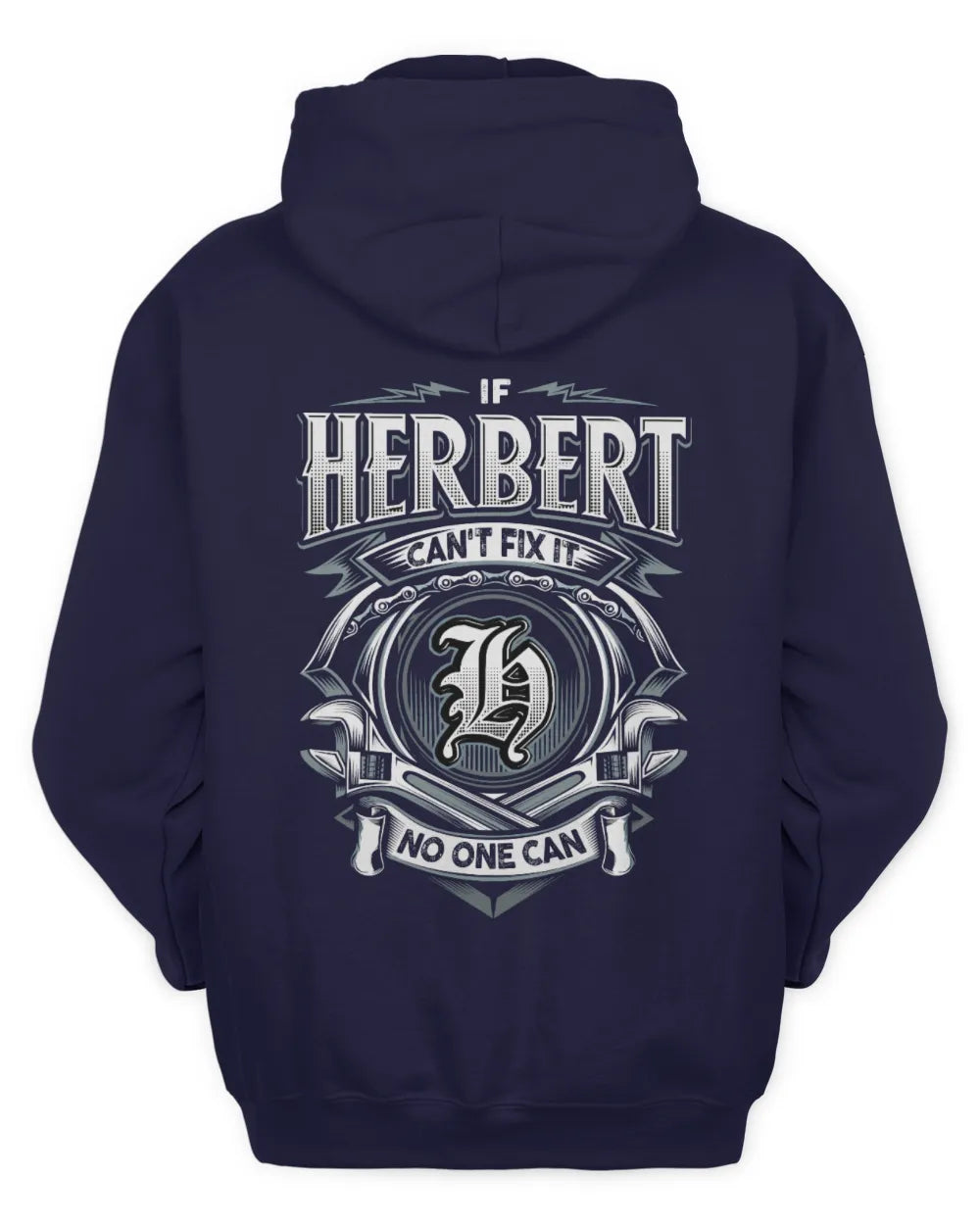 HERBERT AP81-K4-626 - Personalized Ahmed Quote Apparel “If Ahmed Can't Fix It, No One Can” - Unisex Hoodie - Navy