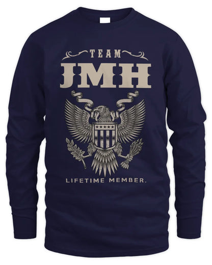 JMH TP06-K82 – Personalized Classic Style Apparel “Team NAME Lifetime Member” - Men's Long Sleeved T-Shirt - Navy
