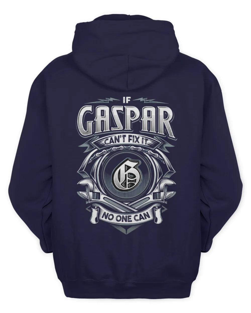 GASPAR AP81-K4-626 - Personalized Ahmed Quote Apparel “If Ahmed Can't Fix It, No One Can” - Unisex Hoodie - Navy