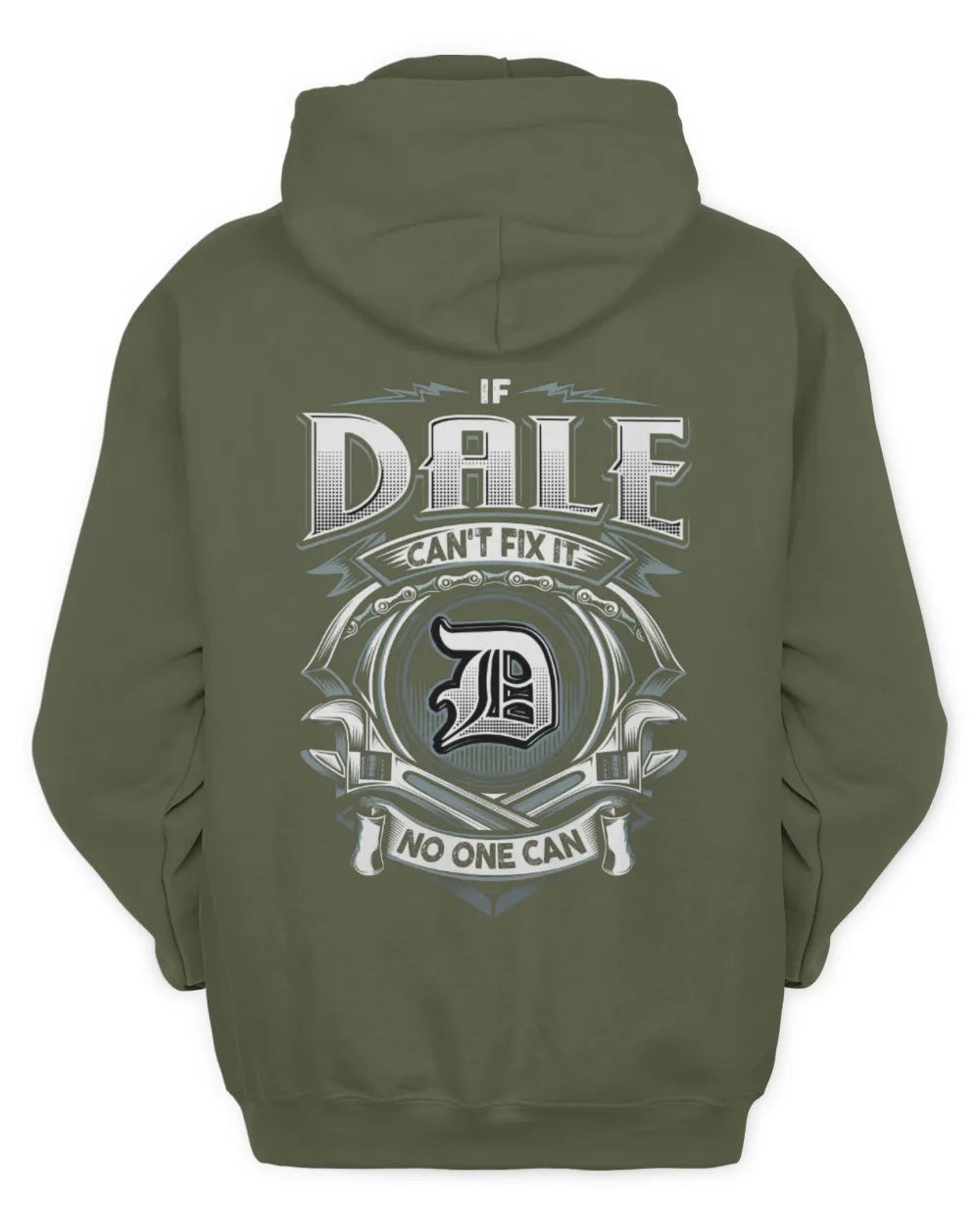 DALE AP81-K4-626 - Personalized Ahmed Quote Apparel “If Ahmed Can't Fix It, No One Can” - Unisex Hoodie - Military Green