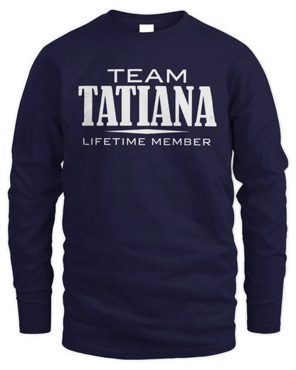 TATIANA BL62-K4-128 - Personalized “Team NAME Lifetime Member” - Men's Long Sleeved T-Shirt - Navy