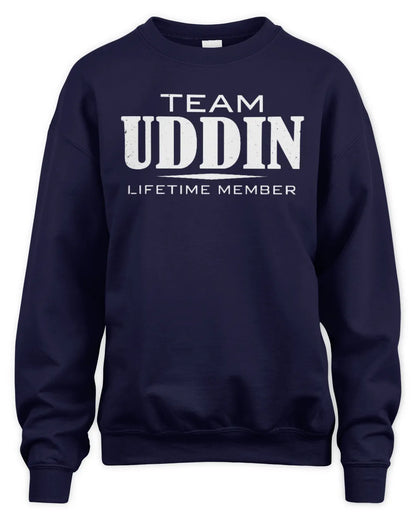 UDDIN BL62-K4-128 - Personalized “Team NAME Lifetime Member” - Unisex Sweatshirt - Navy