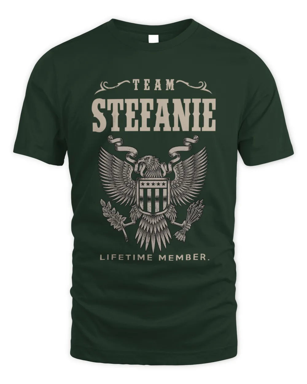 STEFANIE TP06-K82 – Personalized Classic Style Apparel “Team NAME Lifetime Member” - Unisex Standard T-Shirt - Forest Green