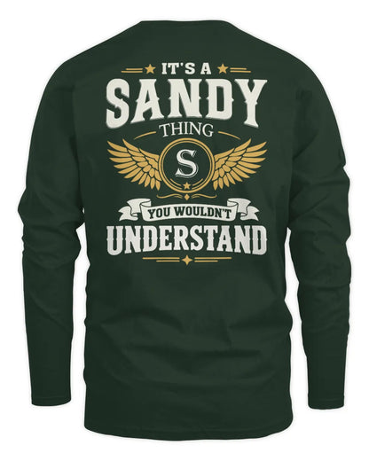 SANDY KT06-M008 It’s a [NAME] Thing – You Wouldn’t Understand | Personalized Vintage T-Shirt - Men's Long Sleeved T-Shirt - Forest Green