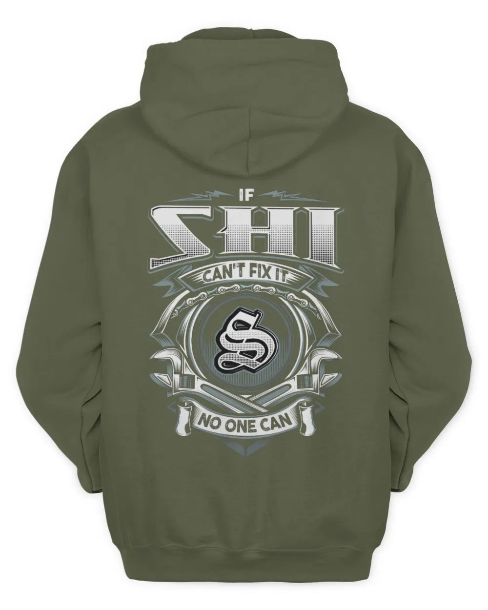 SHI AP81-K4-626 - Personalized Ahmed Quote Apparel “If Ahmed Can't Fix It, No One Can” - Unisex Hoodie - Military Green