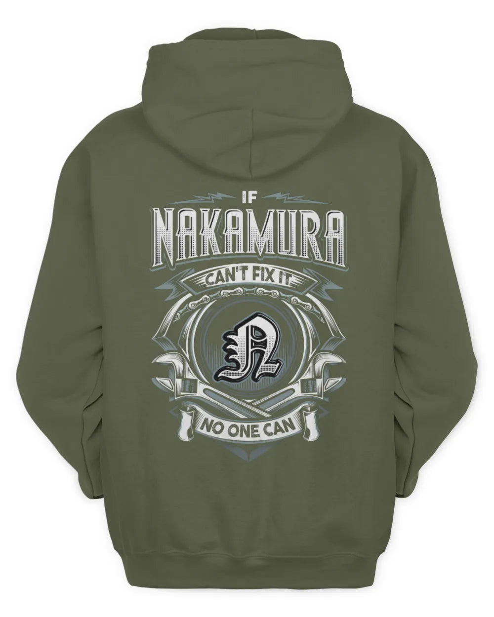 NAKAMURA AP81-K4-626 - Personalized Ahmed Quote Apparel “If Ahmed Can't Fix It, No One Can” - Unisex Hoodie - Military Green