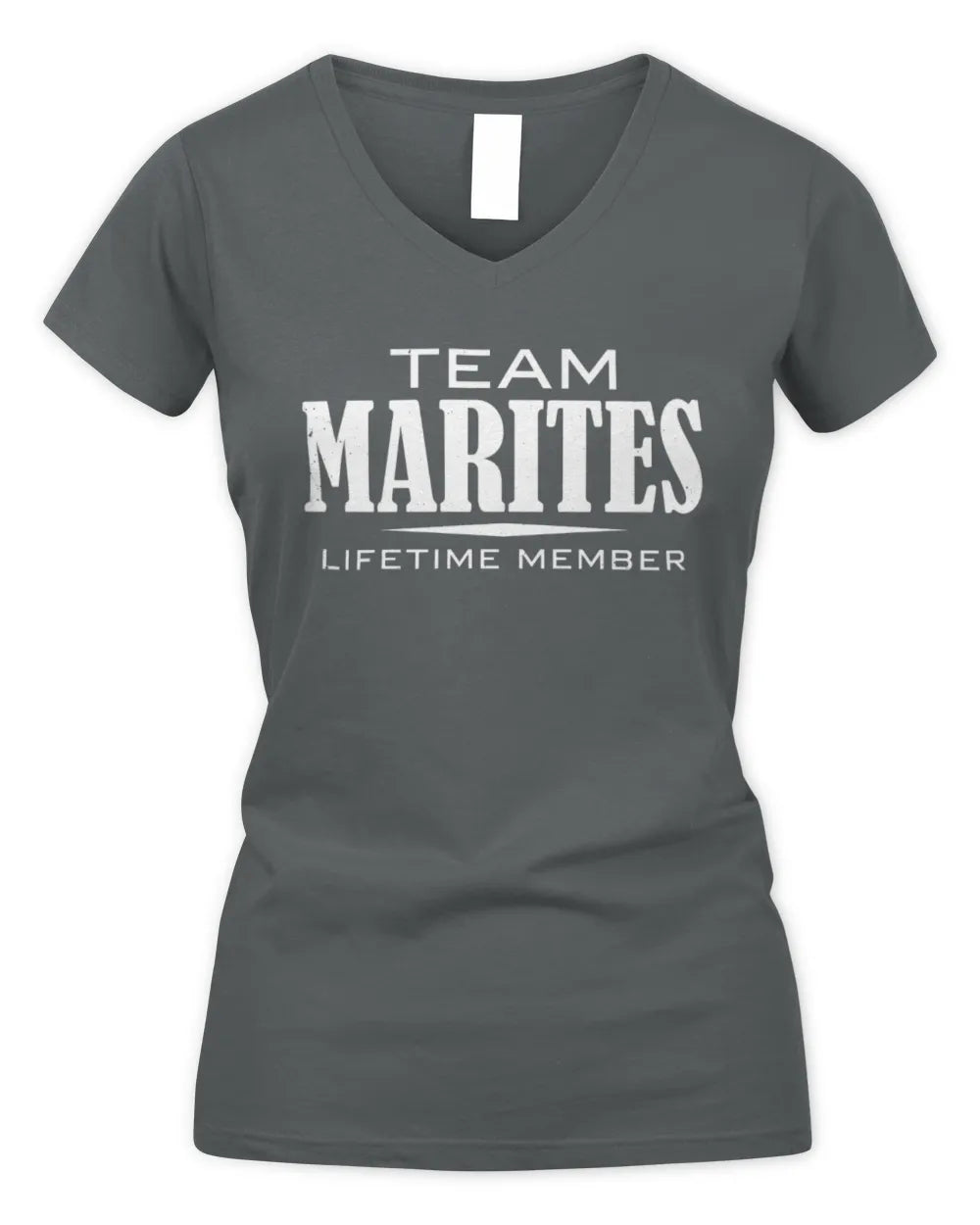 MARITES BL62-K4-128 - Personalized “Team NAME Lifetime Member” - Women's V-Neck T-Shirt - Charcoal