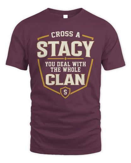 STACY NT1-K008 Cross A/An NAME, You Deal With the Whole Clan | Personalized Vintage T-Shirt - Unisex Standard T-Shirt - Maroon