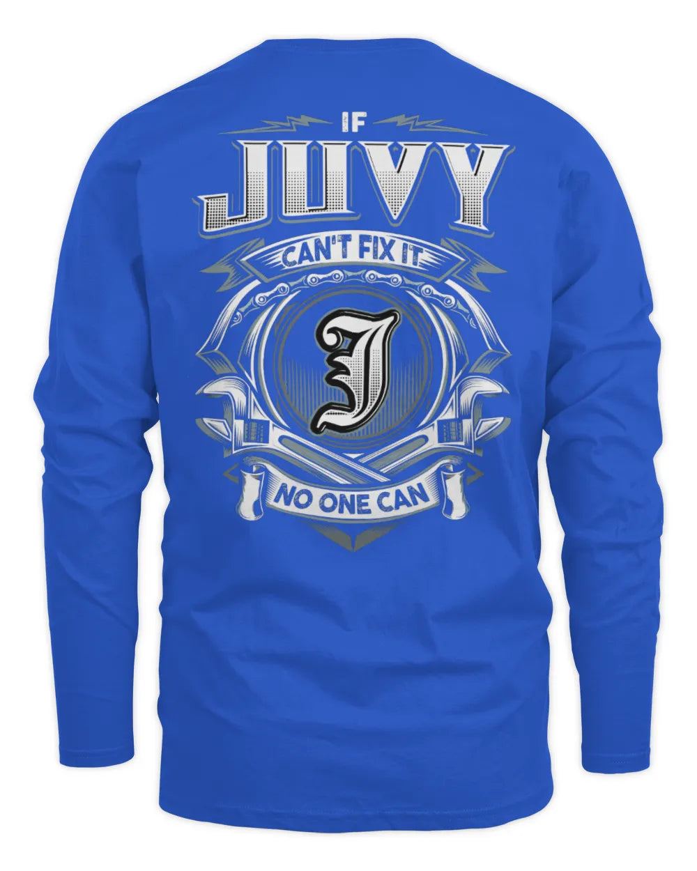JUVY AP81-K4-626 - Personalized Ahmed Quote Apparel “If Ahmed Can't Fix It, No One Can” - Men's Long Sleeved T-Shirt - Royal