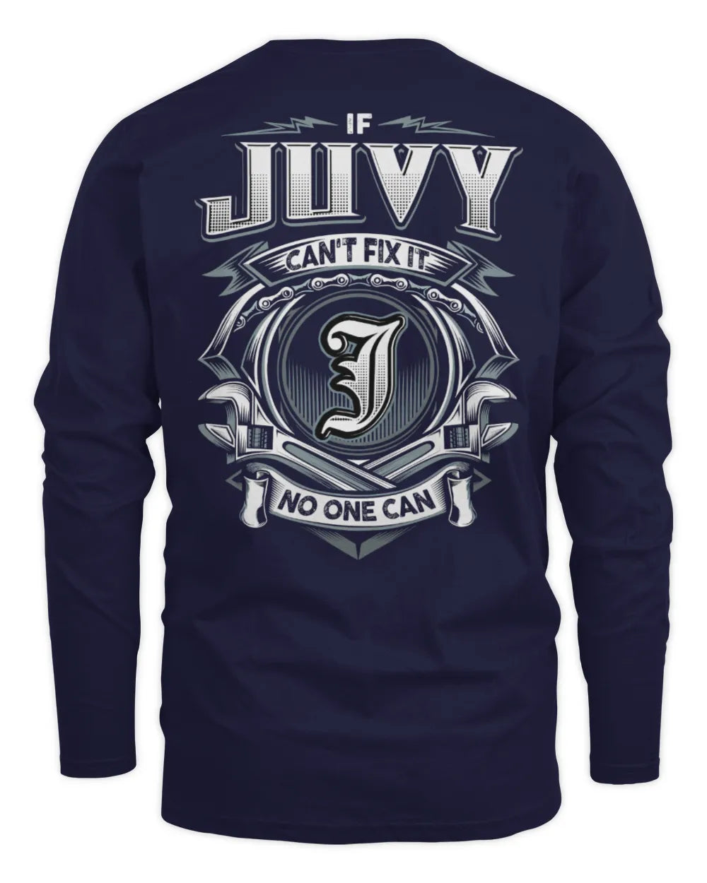 JUVY AP81-K4-626 - Personalized Ahmed Quote Apparel “If Ahmed Can't Fix It, No One Can” - Men's Long Sleeved T-Shirt - Navy