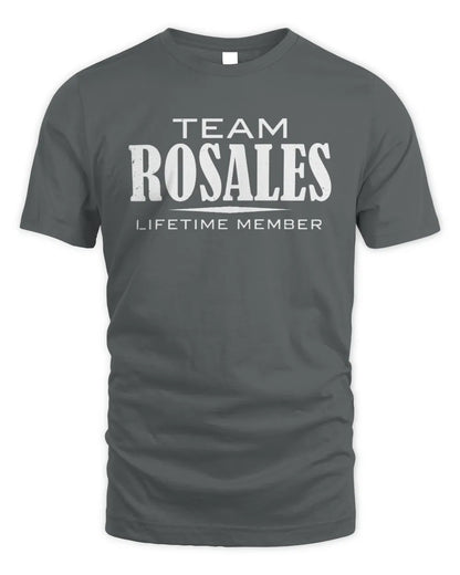 ROSALES BL62-K4-128 - Personalized “Team NAME Lifetime Member” - Unisex Standard T-Shirt - Charcoal