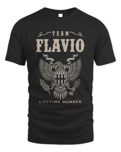 FLAVIO TP06-K82 – Personalized Classic Style Apparel “Team NAME Lifetime Member” - Unisex Standard T-Shirt - Black