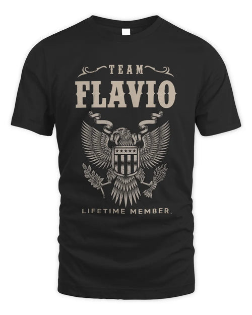 FLAVIO TP06-K82 – Personalized Classic Style Apparel “Team NAME Lifetime Member” - Unisex Standard T-Shirt - Black
