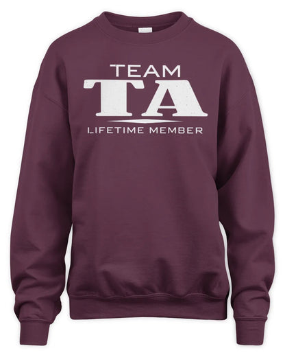 TA BL62-K4-128 - Personalized “Team NAME Lifetime Member” - Unisex Sweatshirt - Maroon