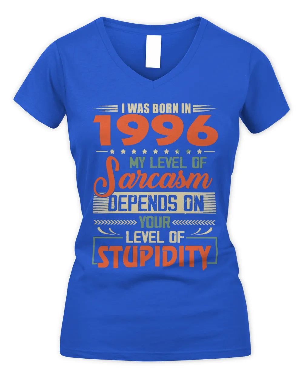 1996 HH89-K2 – Vintage Born to Be Sarcastic T-Shirt - Women's V-Neck T-Shirt - Royal