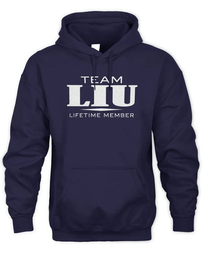 LIU BL62-K4-128 - Personalized “Team NAME Lifetime Member” - Unisex Hoodie - Navy