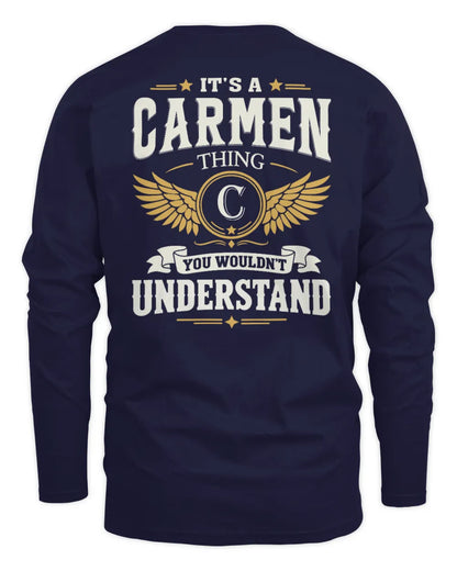 CARMEN KT06-M008 It’s a [NAME] Thing – You Wouldn’t Understand | Personalized Vintage T-Shirt - Men's Long Sleeved T-Shirt - Navy