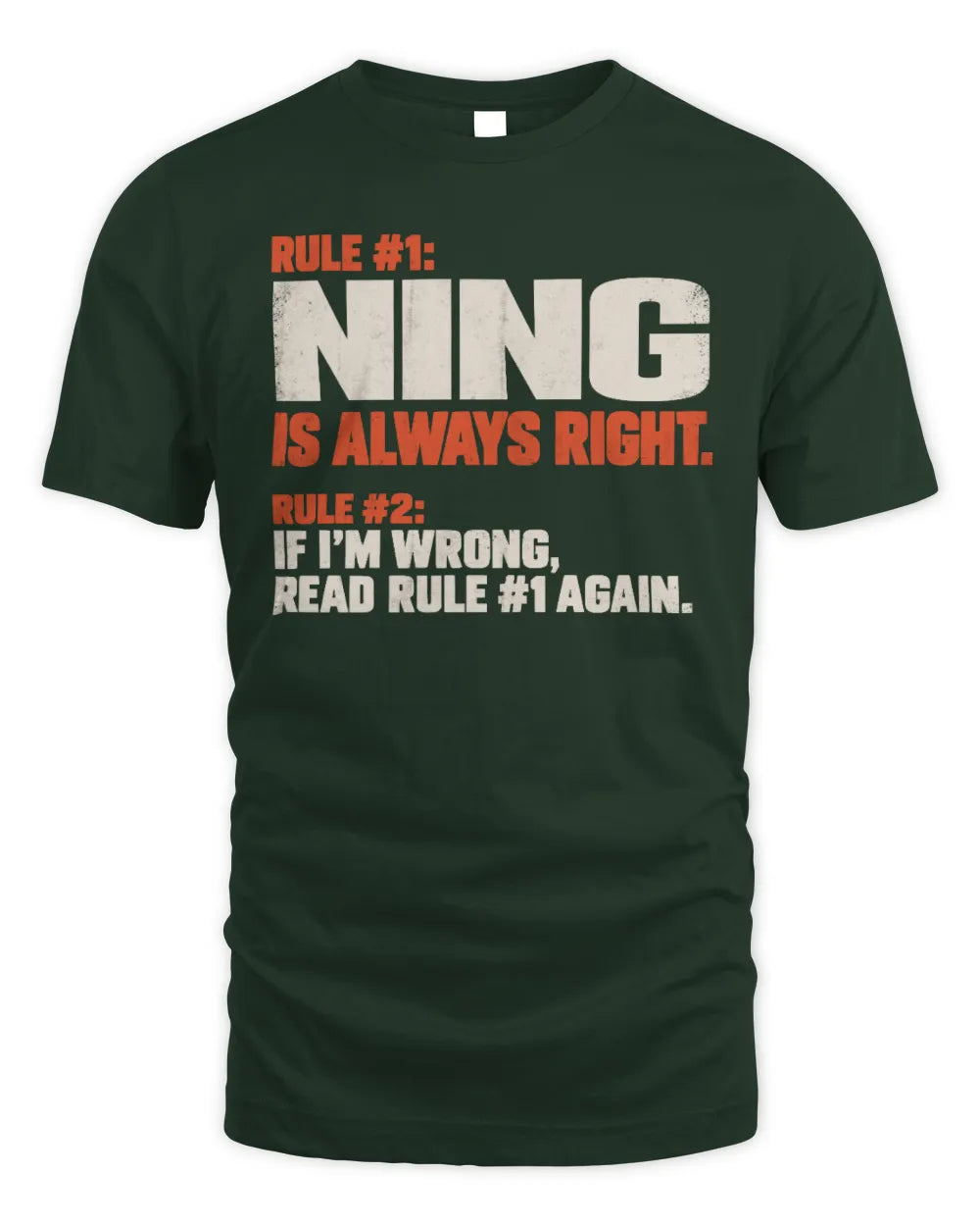 NING NP1-H006 
Always Right Personalized Name T-Shirt – Funny Custom Name Shirt - Unisex Standard T-Shirt - Forest Green