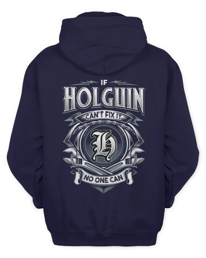 HOLGUIN AP81-K4-626 - Personalized Ahmed Quote Apparel “If Ahmed Can't Fix It, No One Can” - Unisex Hoodie - Navy