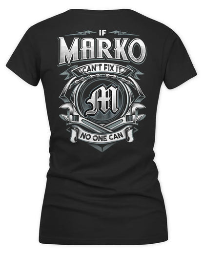MARKO AP81-K4-626 - Personalized Ahmed Quote Apparel “If Ahmed Can't Fix It, No One Can” - Women's V-Neck T-Shirt - Black