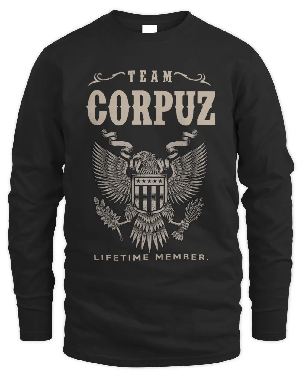 CORPUZ TP06-K82 – Personalized Classic Style Apparel “Team NAME Lifetime Member” - Men's Long Sleeved T-Shirt - Black