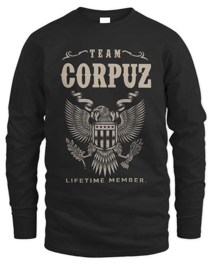 CORPUZ TP06-K82 – Personalized Classic Style Apparel “Team NAME Lifetime Member” - Men's Long Sleeved T-Shirt - Black