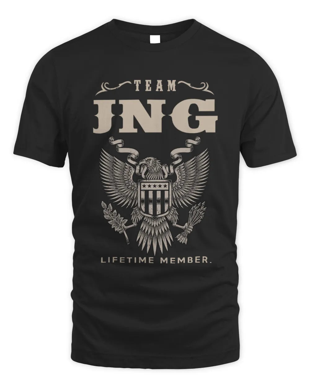 JNG TP06-K82 – Personalized Classic Style Apparel “Team NAME Lifetime Member” - Unisex Standard T-Shirt - Black
