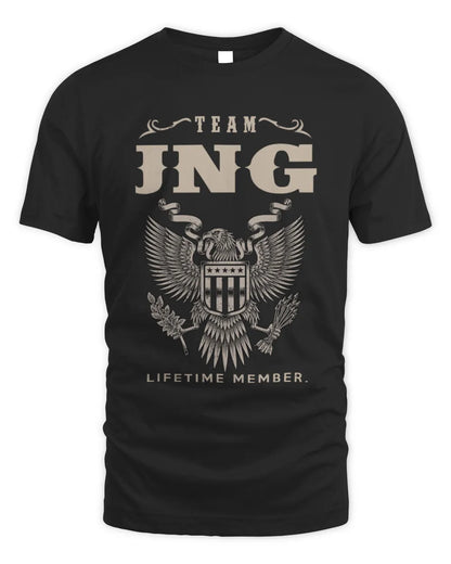 JNG TP06-K82 – Personalized Classic Style Apparel “Team NAME Lifetime Member” - Unisex Standard T-Shirt - Black