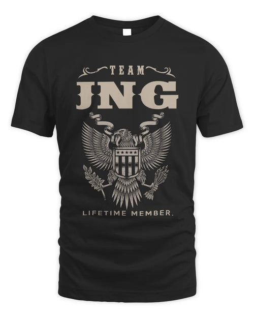 JNG TP06-K82 – Personalized Classic Style Apparel “Team NAME Lifetime Member” - Unisex Standard T-Shirt - Black